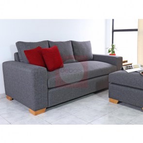 Sofa doble con lino Ducreux con puff